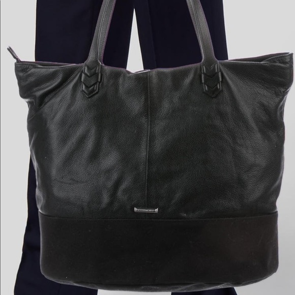 Rebecca Minkoff Leather and Canvas Tote Black - Picture 6 of 8
